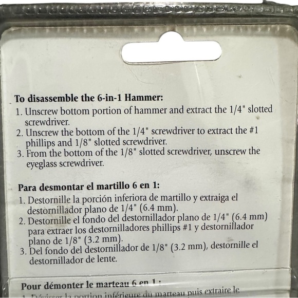 Helping Hand 6-in-1 Multitool Hammer – Blue Yellow Claw Head w/ Silver Handle - Picture 7 of 10